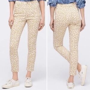 J. Crew 10” High-rise Toothpick Leopard Print Skinny Jeans
